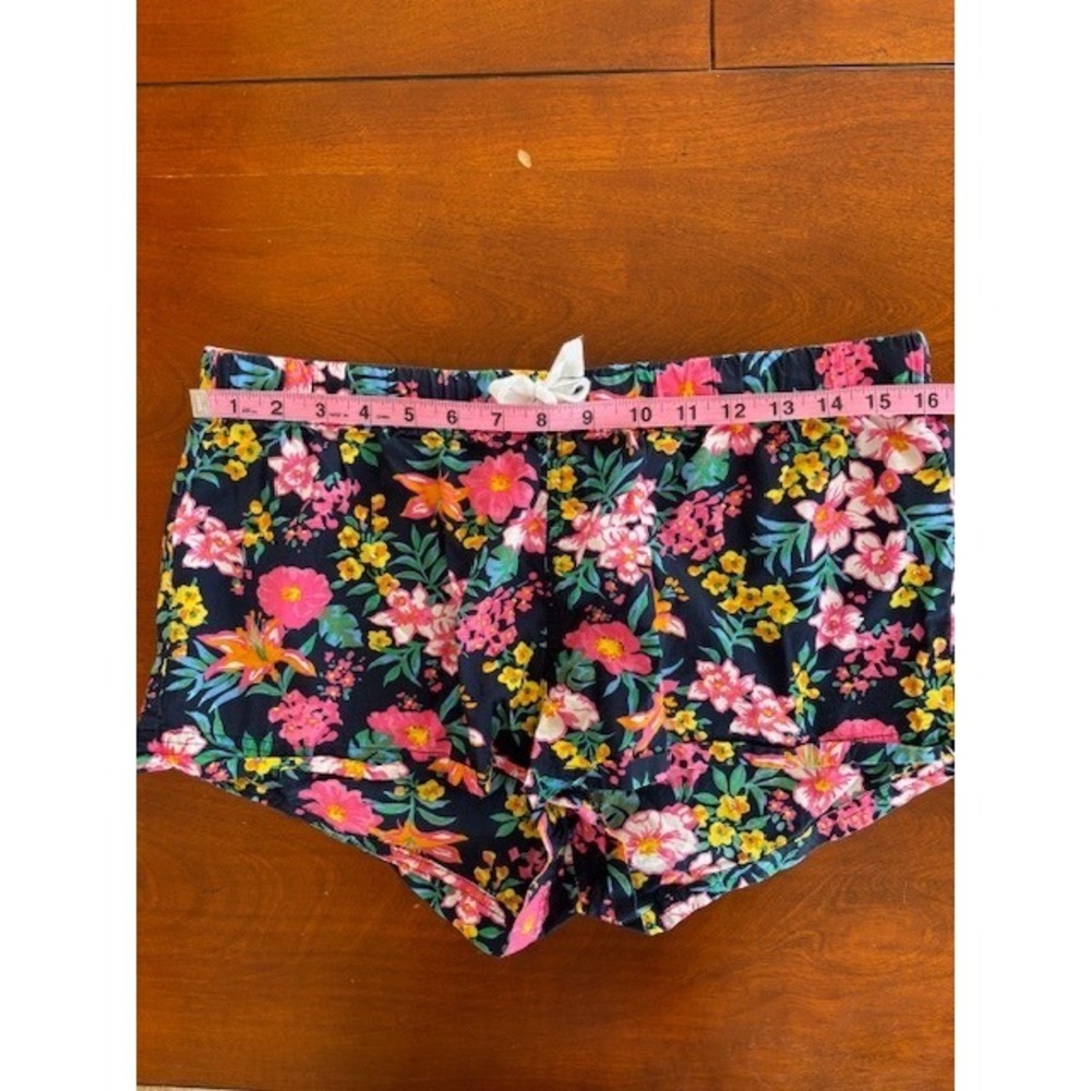 J.Crew Re-Imagined Floral Cotton Pull On Shorts Navy Pink Orange Womens Medium - Picture 8 of 10